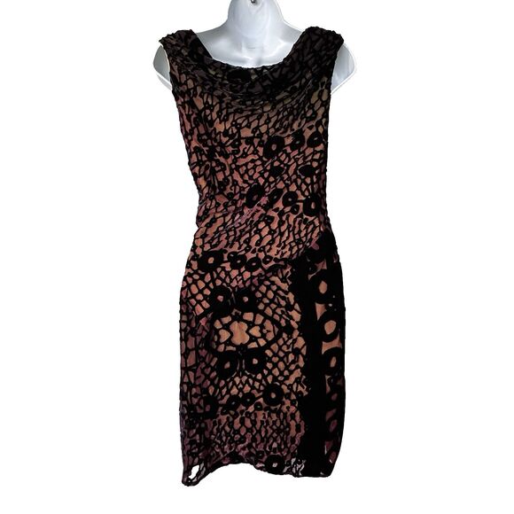 NWT Diane Von Furstenberg 2 Elliso Devore Velvet Sleeveless sheath Dress - Picture 3 of 16